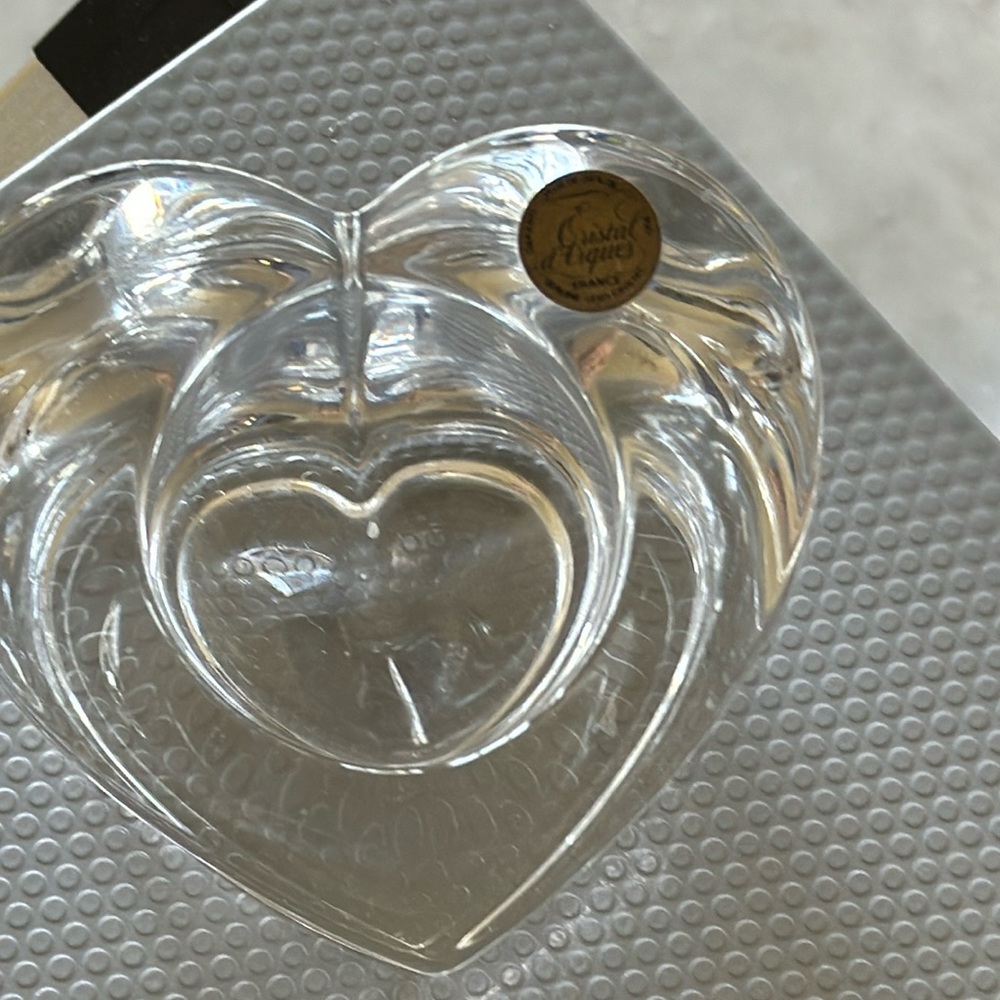 Cristal D'Arques Heart Votive Holder Trinket dish or tea candle lead crystal